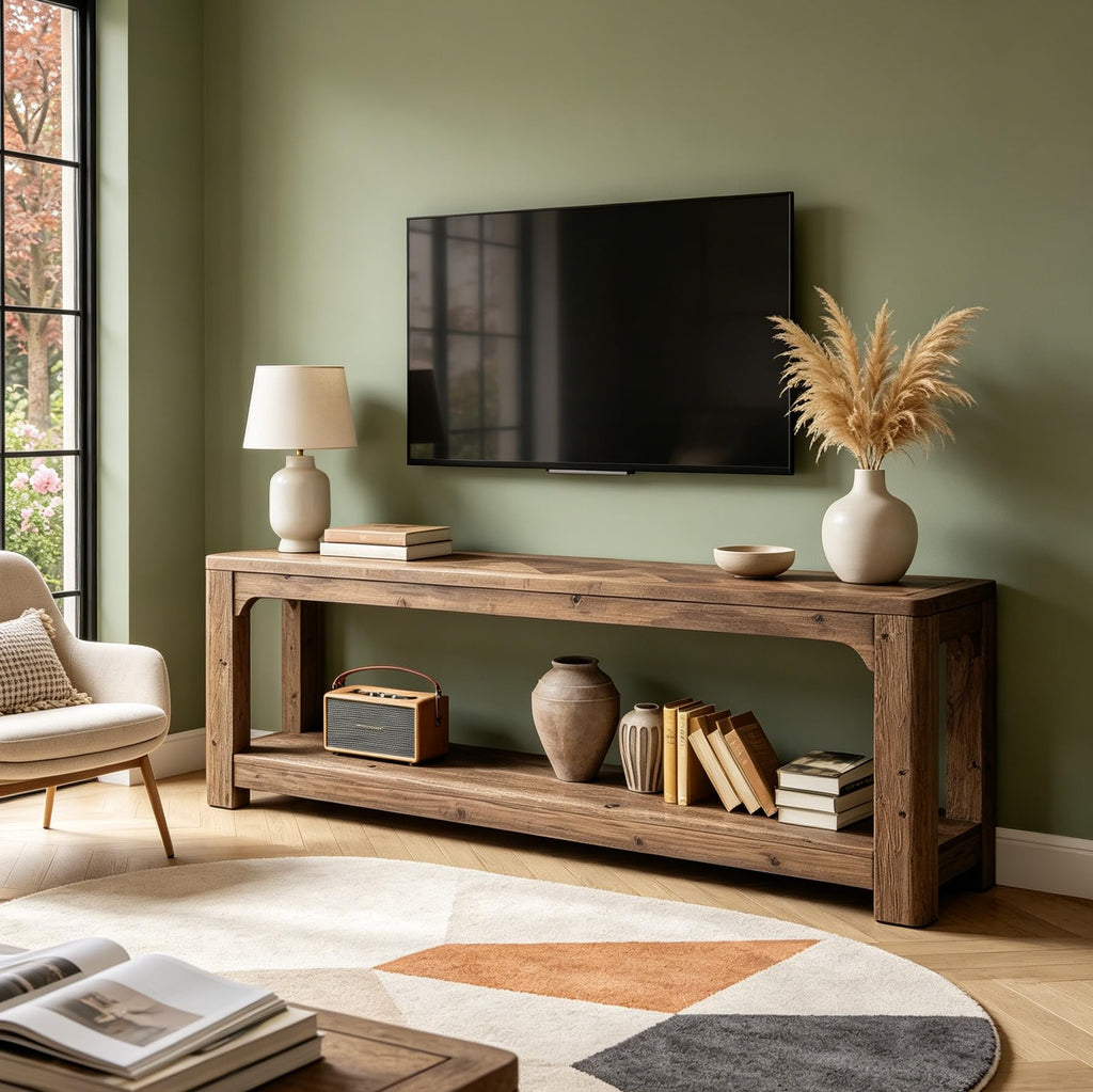 63" Solid Wood TV Stand D1897