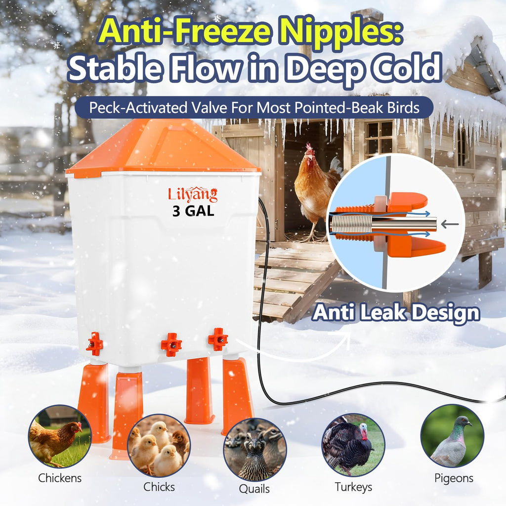 Heated Chicken Waterer 3 Gallon G6314