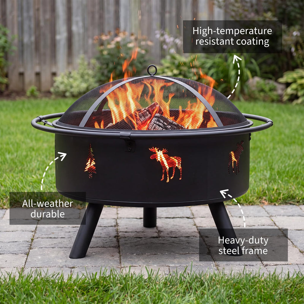 32" Round Wood Burning Fire Pit Z409152