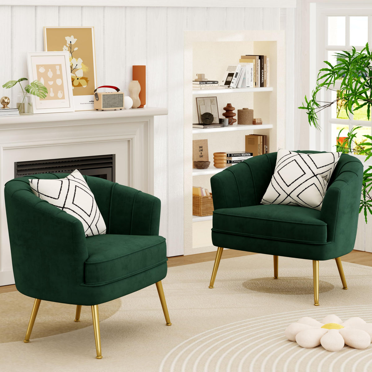 Velvet Accent Chair I35718