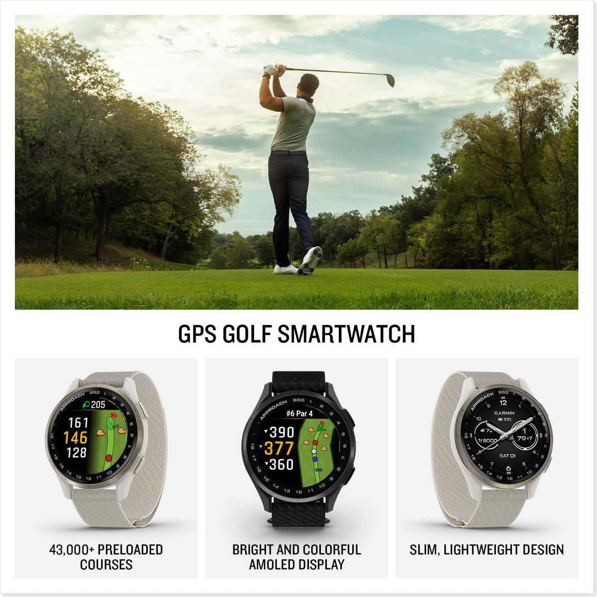 Slate Black Golf GPS Watch D450779
