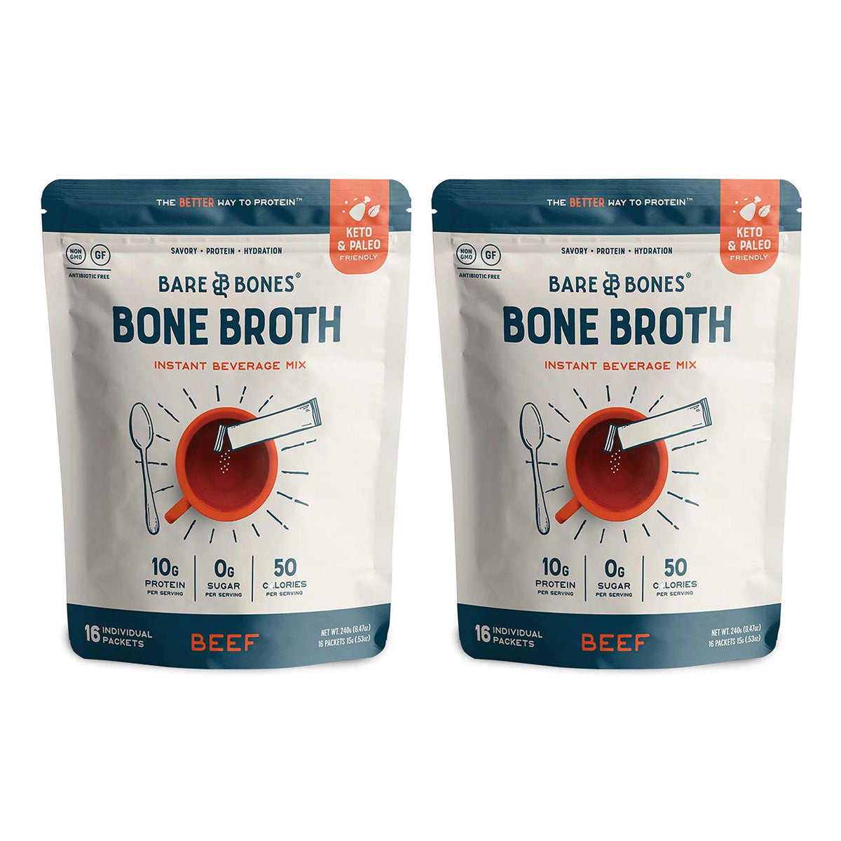 Beef Bone Broth Instant Powdered Mix 32 Pack F5317