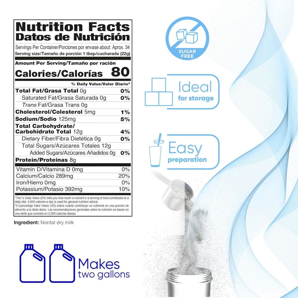 Nonfat Dry Milk Powder 26 Oz with Vitamins A & D A329
