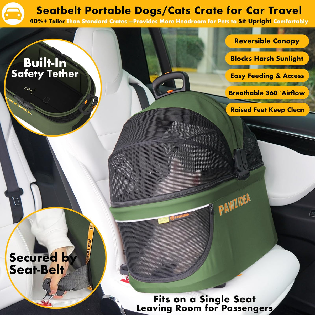 Foldable Pet Stroller with Detachable Carrier D4311