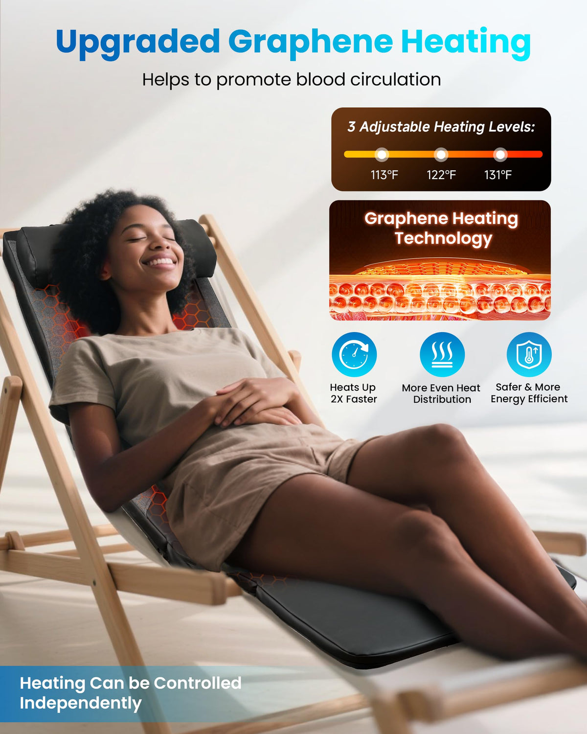 Graphene Heating Full Body Massage Mat with Heat Y55342