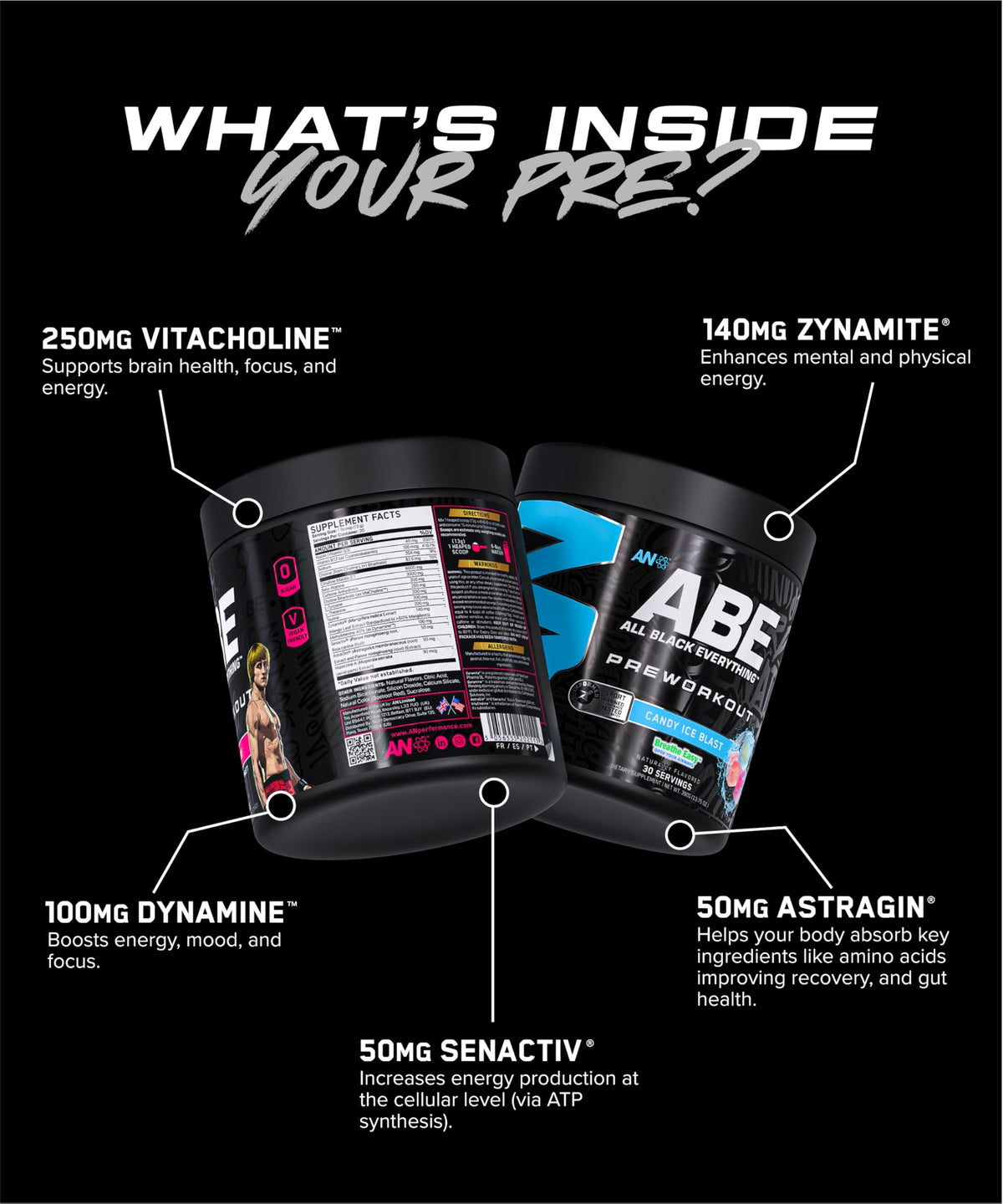 Black Pre-Workout Powder 350mg Caffeine 30 Servings D1939