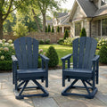 HDPE Oversized Swivel Glider Rocking Chair Set of 2 Navy Blue T392671