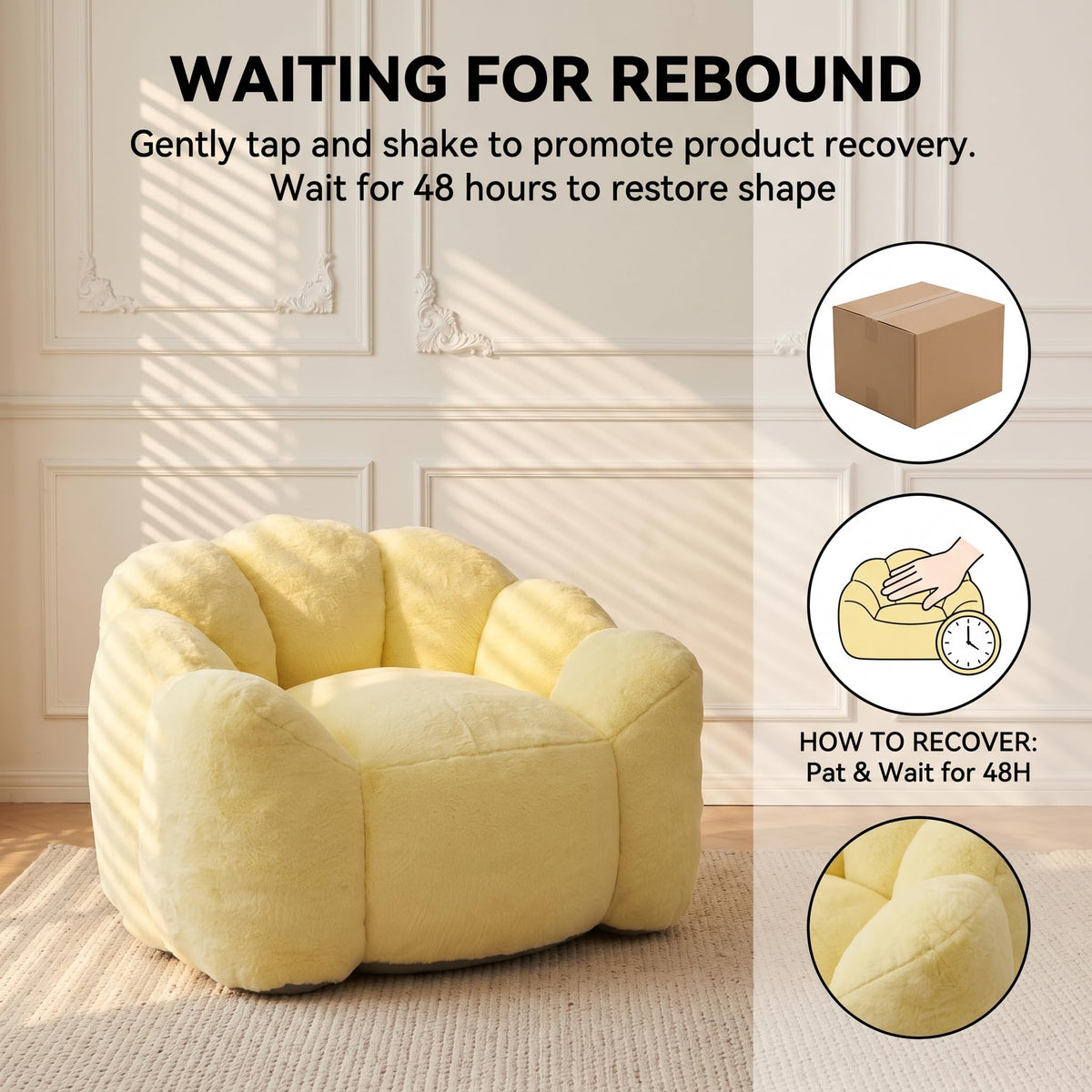 Lotus Bean Bag Chair with Pull Ring A3482