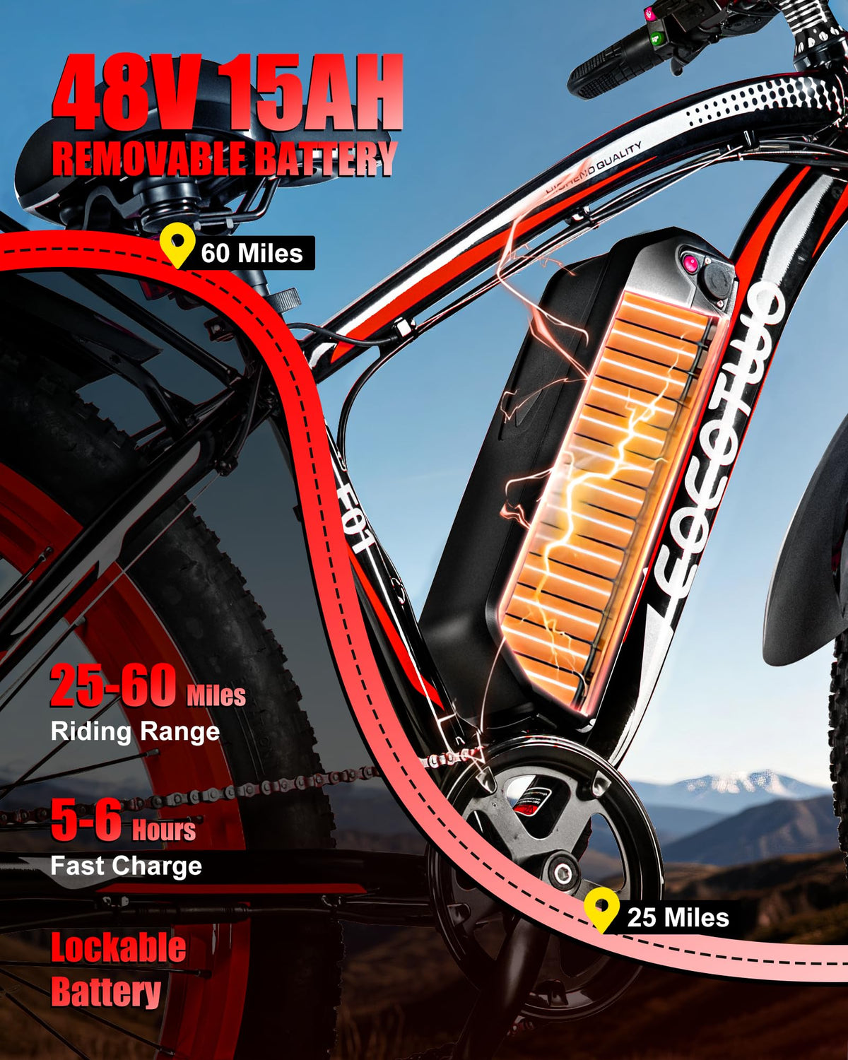 26" Fat Tire Electric Bike F7505