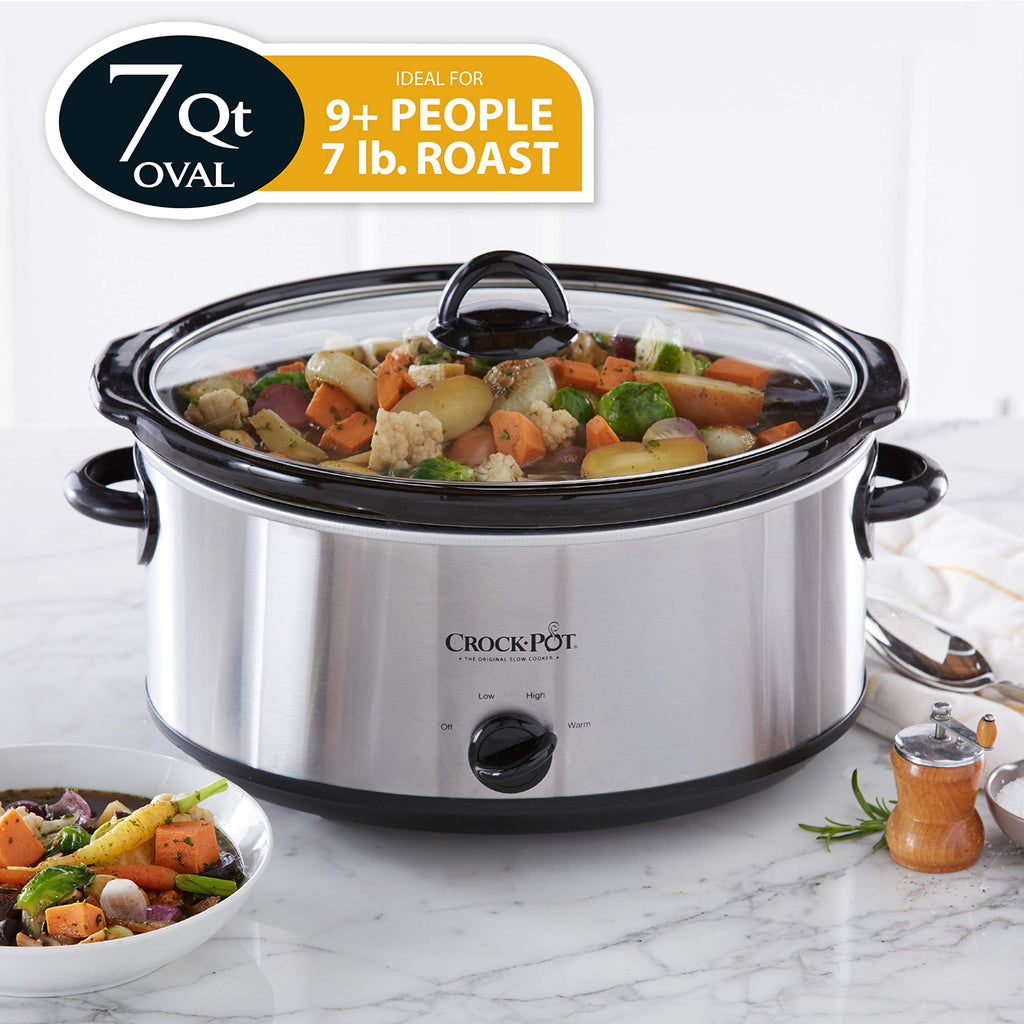 8 Quart Programmable Slow Cooker + 7 Quart Oval Manual Slow Cooker, Stainless Steel A789218