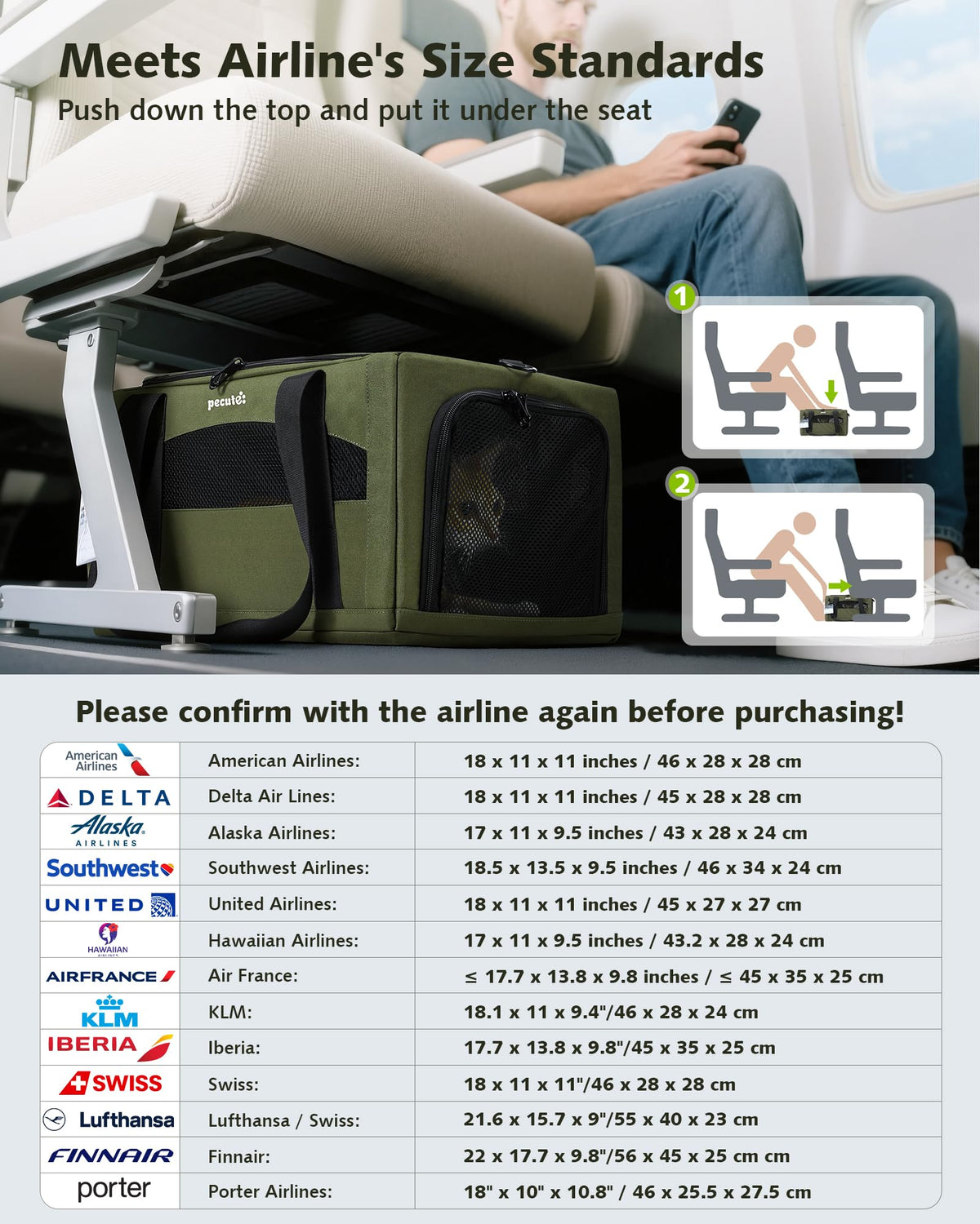 Expandable Airline Approved Pet Carrier B12336
