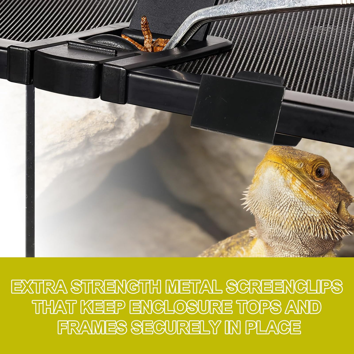 Heavy Duty Screen Clips for Reptile Terrarium Covers C540