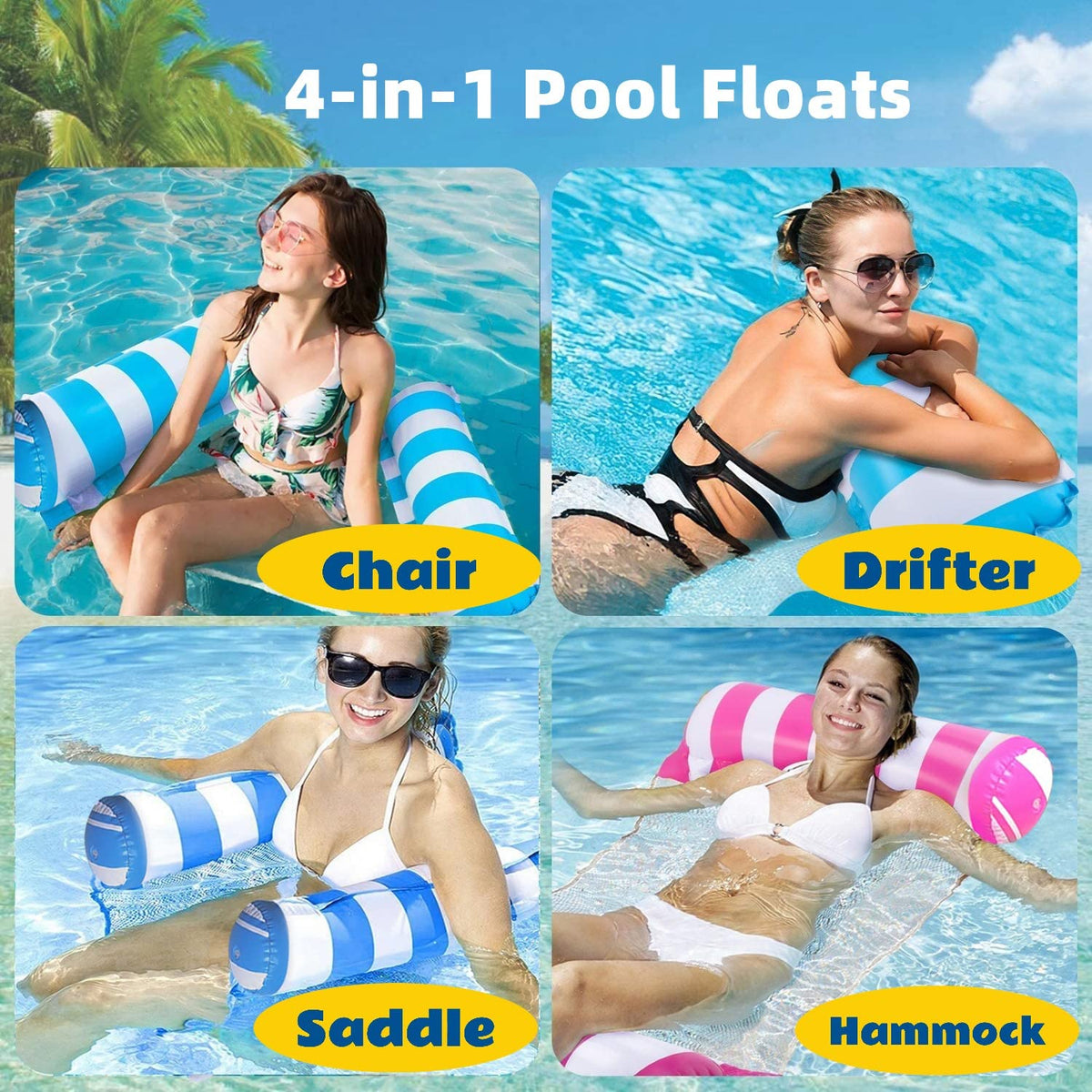 4 Pack XL Water Pool Floats O4553
