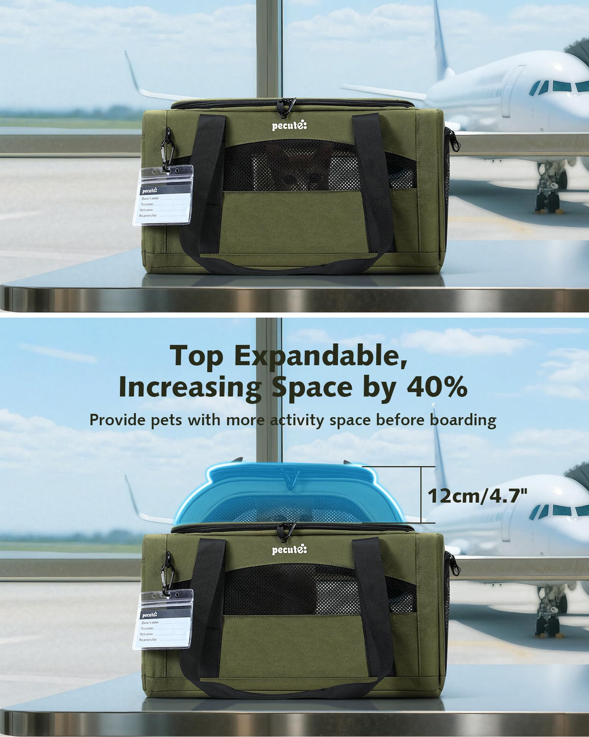 Expandable Airline Approved Pet Carrier B12336