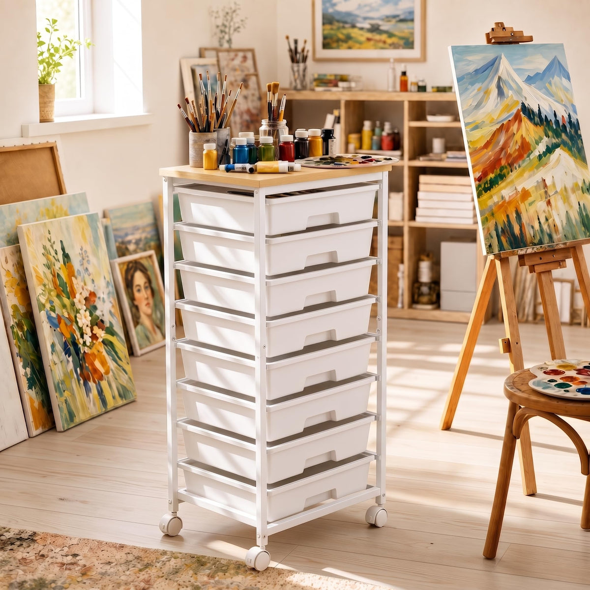 Rolling Cart with 8 Drawers P85612