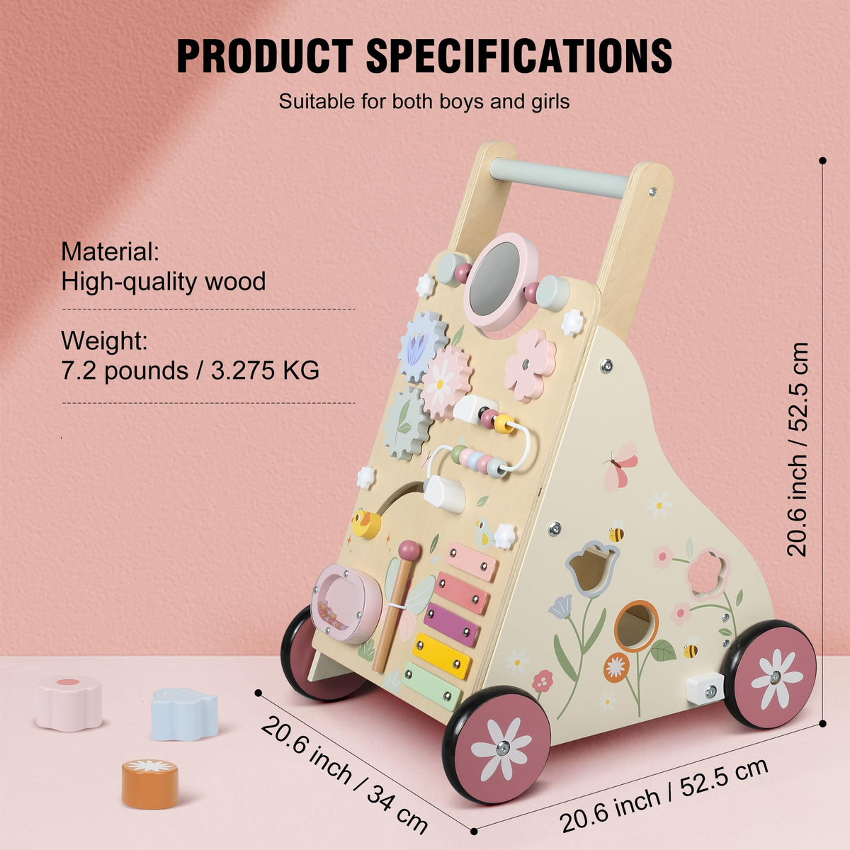 Wooden Baby Walker with Activity Center U995