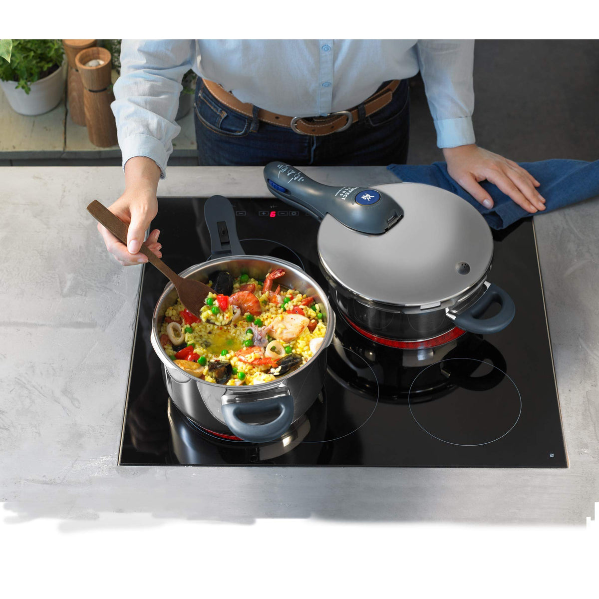 6.5 L Stainless Steel Pressure Cooker Set of 2 N1579