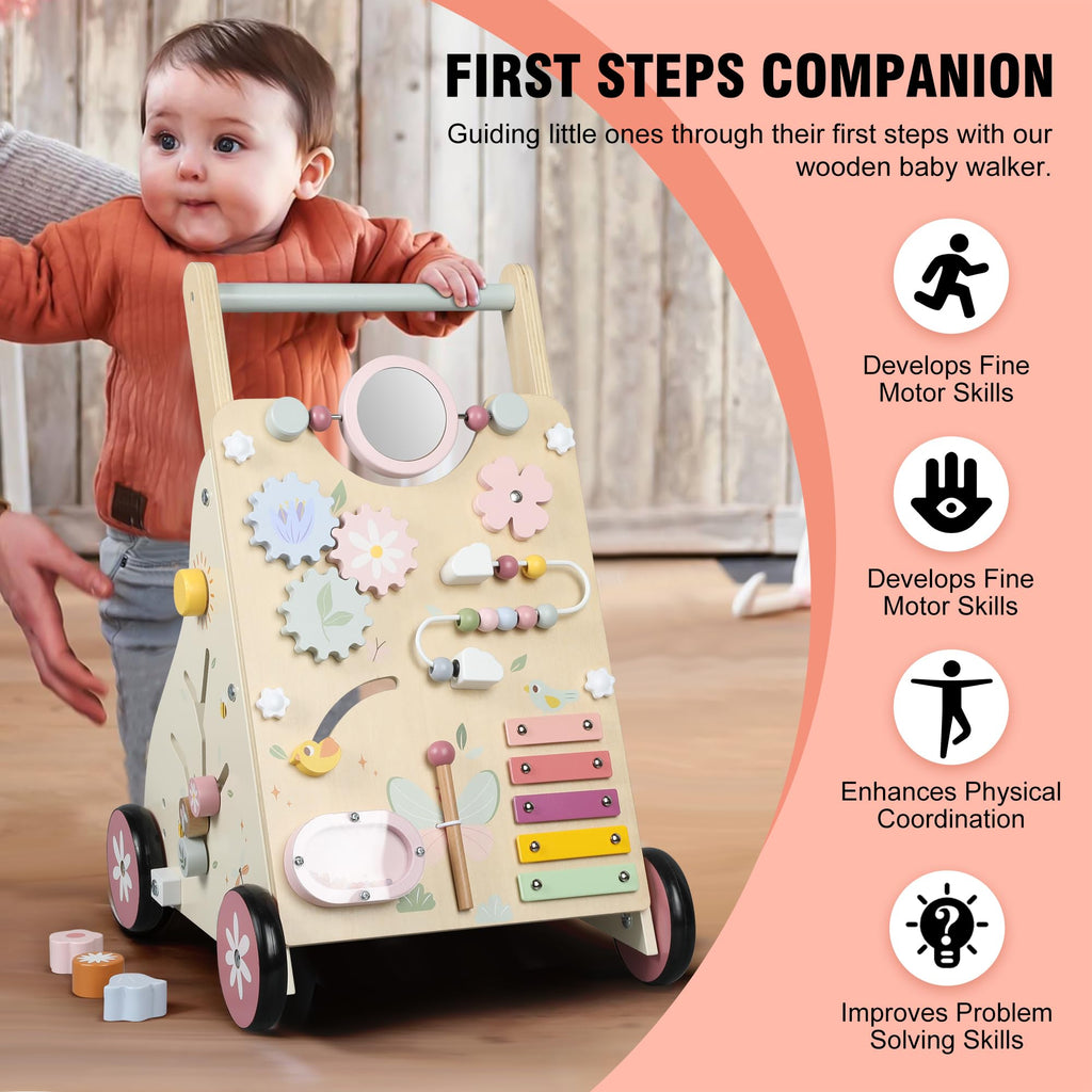 Wooden Baby Walker with Activity Center U995