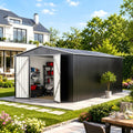 10X14 FT Metal Outdoor Storage Shed with Lockable Doors W4997