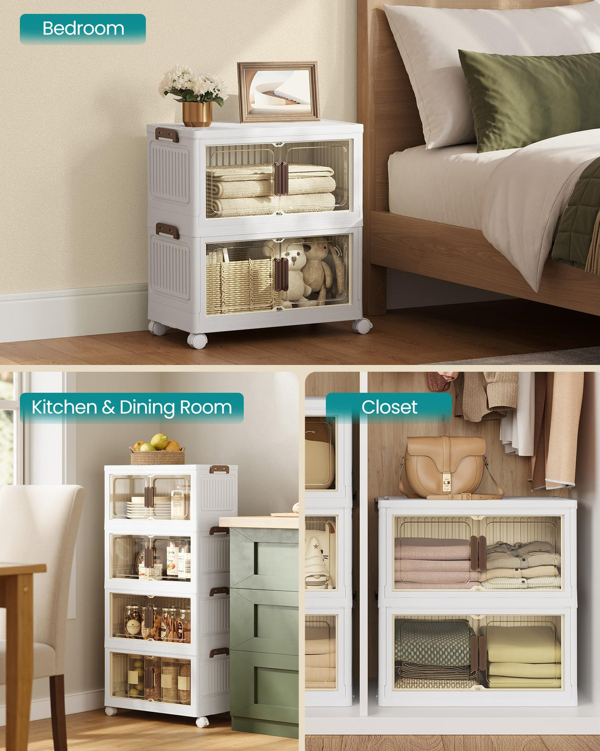 48QT Stackable Storage Bins with Lid R384