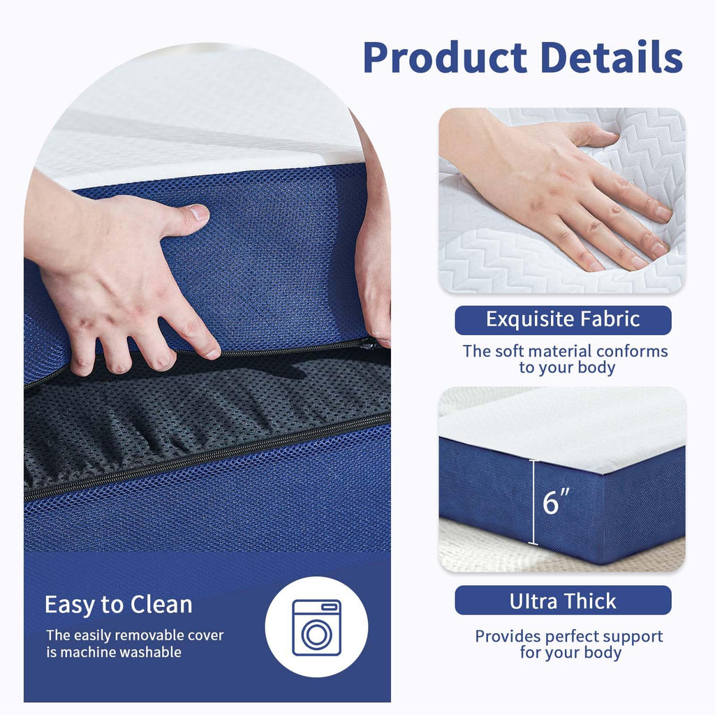 Foldable 6" Trifold Mattress Full Size H943