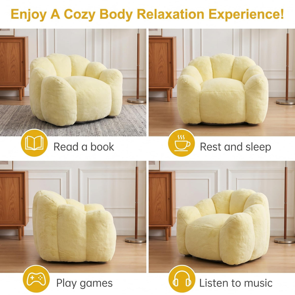 Lotus Bean Bag Chair with Pull Ring A3482