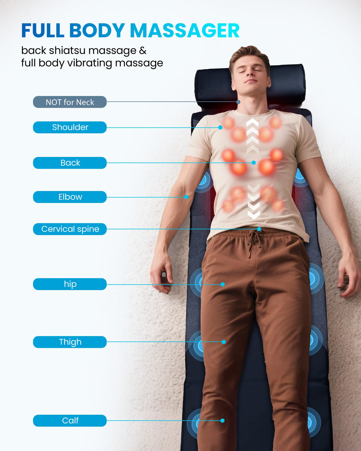 Graphene Heating Full Body Massage Mat with Heat Y55342