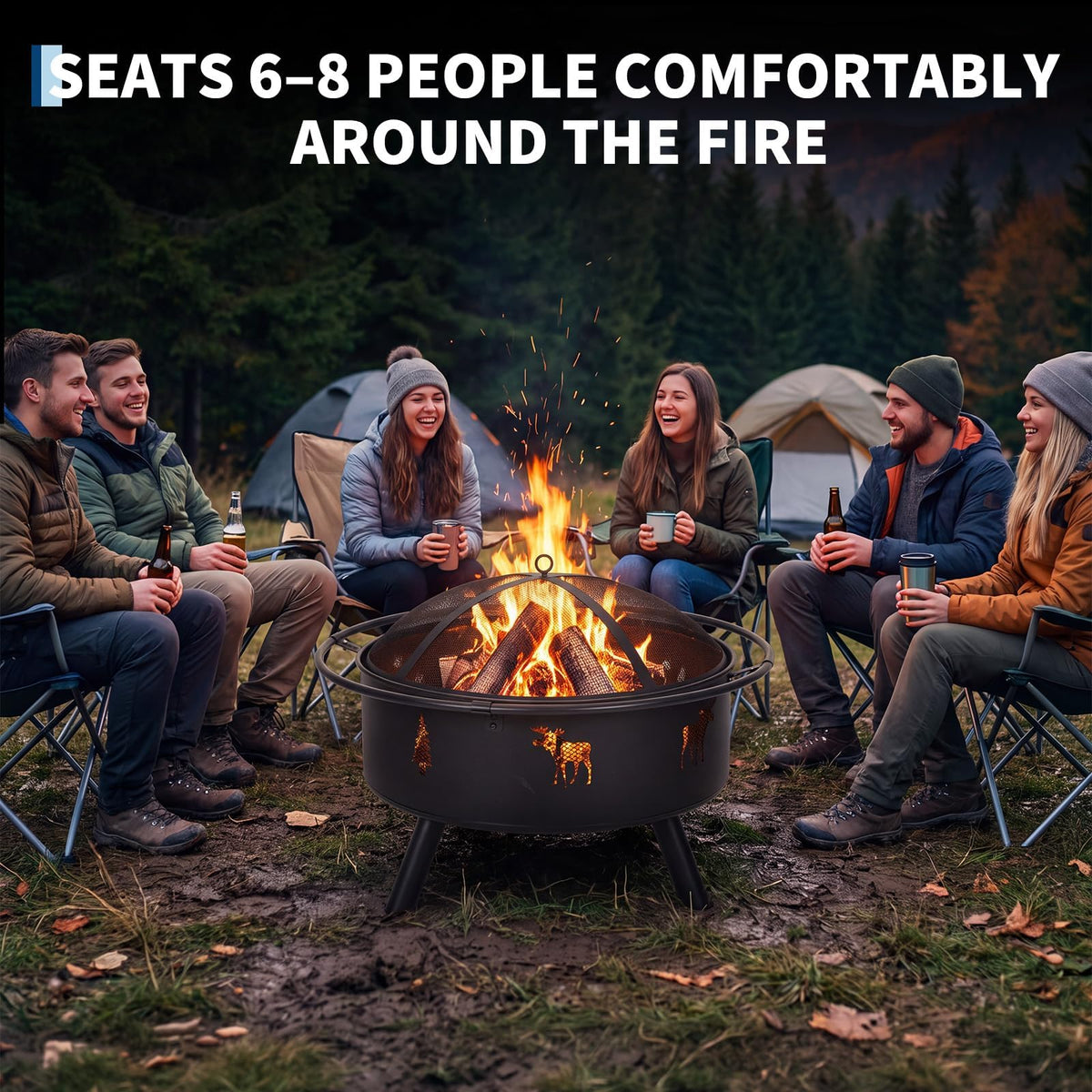32" Round Wood Burning Fire Pit Z409152