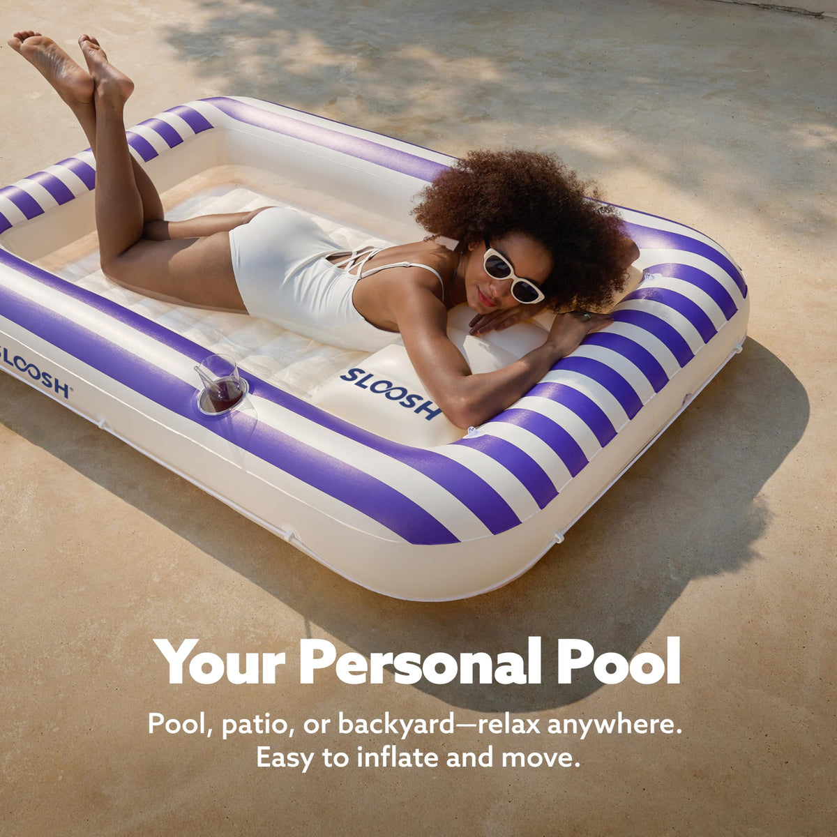 Inflatable Tanning Pool Lounger Float with Pillow F715