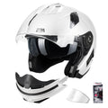 White Medium Full Face Motorcycle Helmets F99427