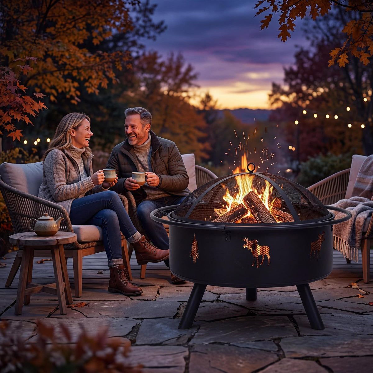 32" Round Wood Burning Fire Pit Z409152