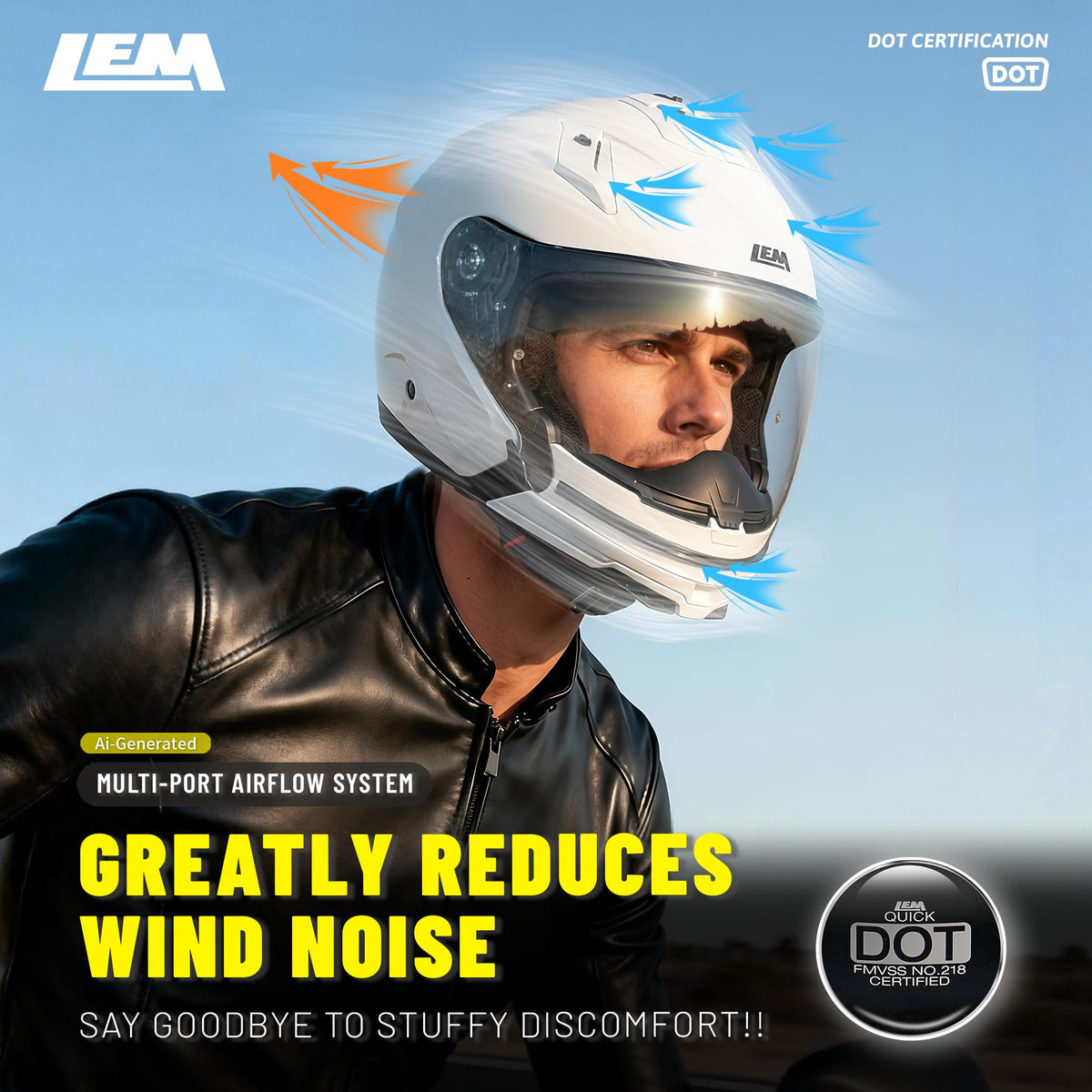 White Medium Full Face Motorcycle Helmets F99427