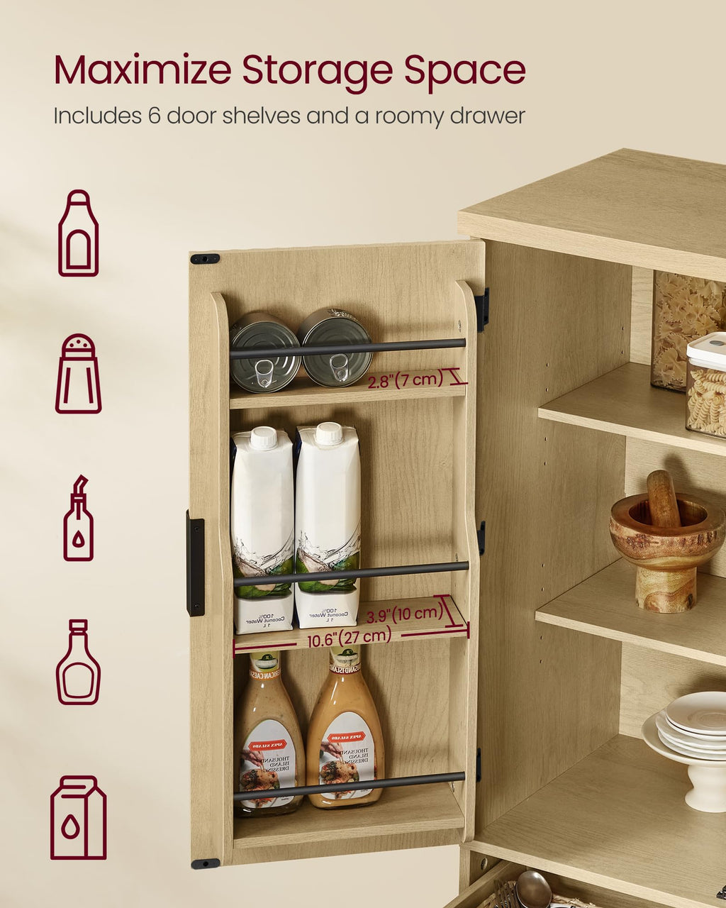 Freestanding Tall Cabinet with Drawer P319
