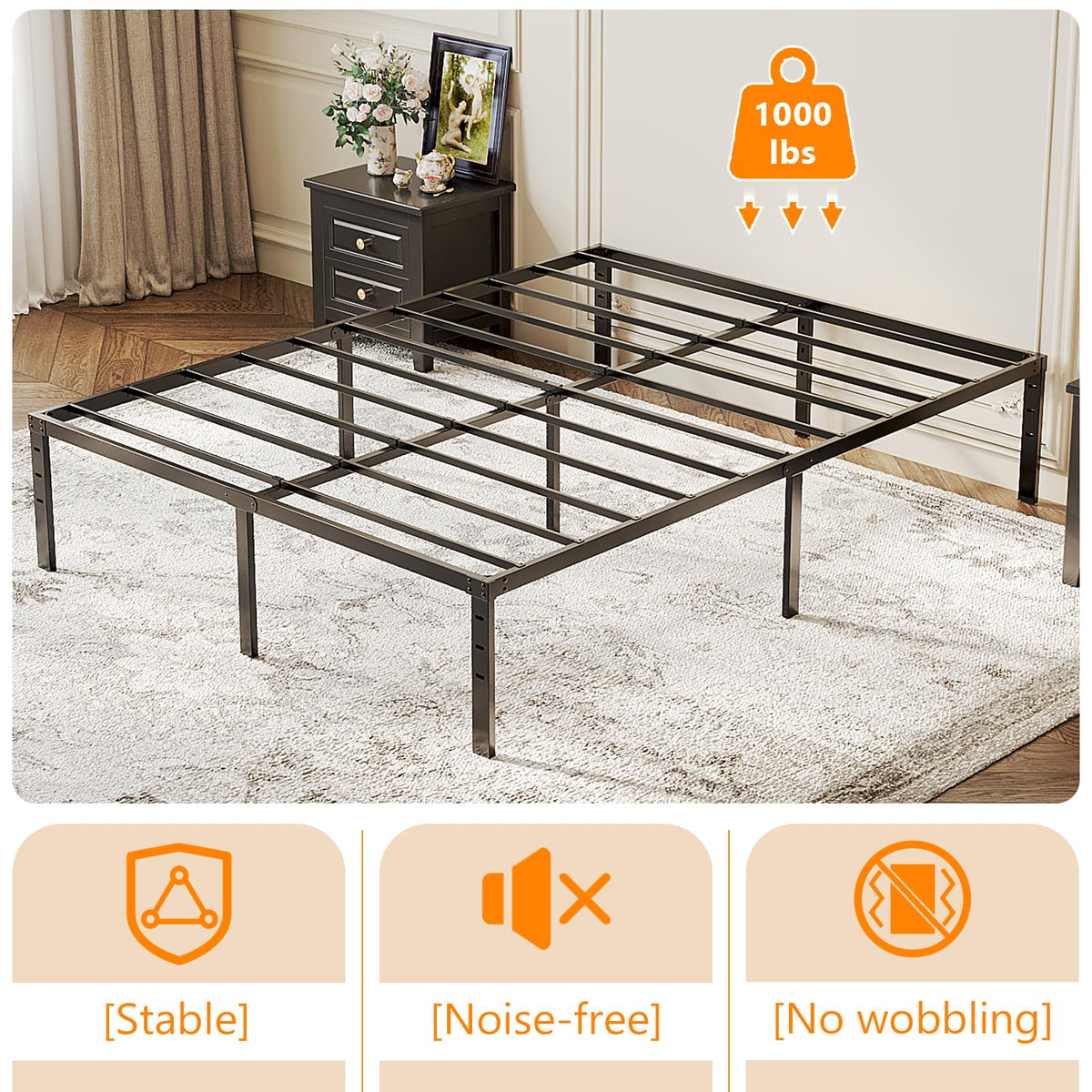 18 Inch Metal Queen Bed Frame O32655