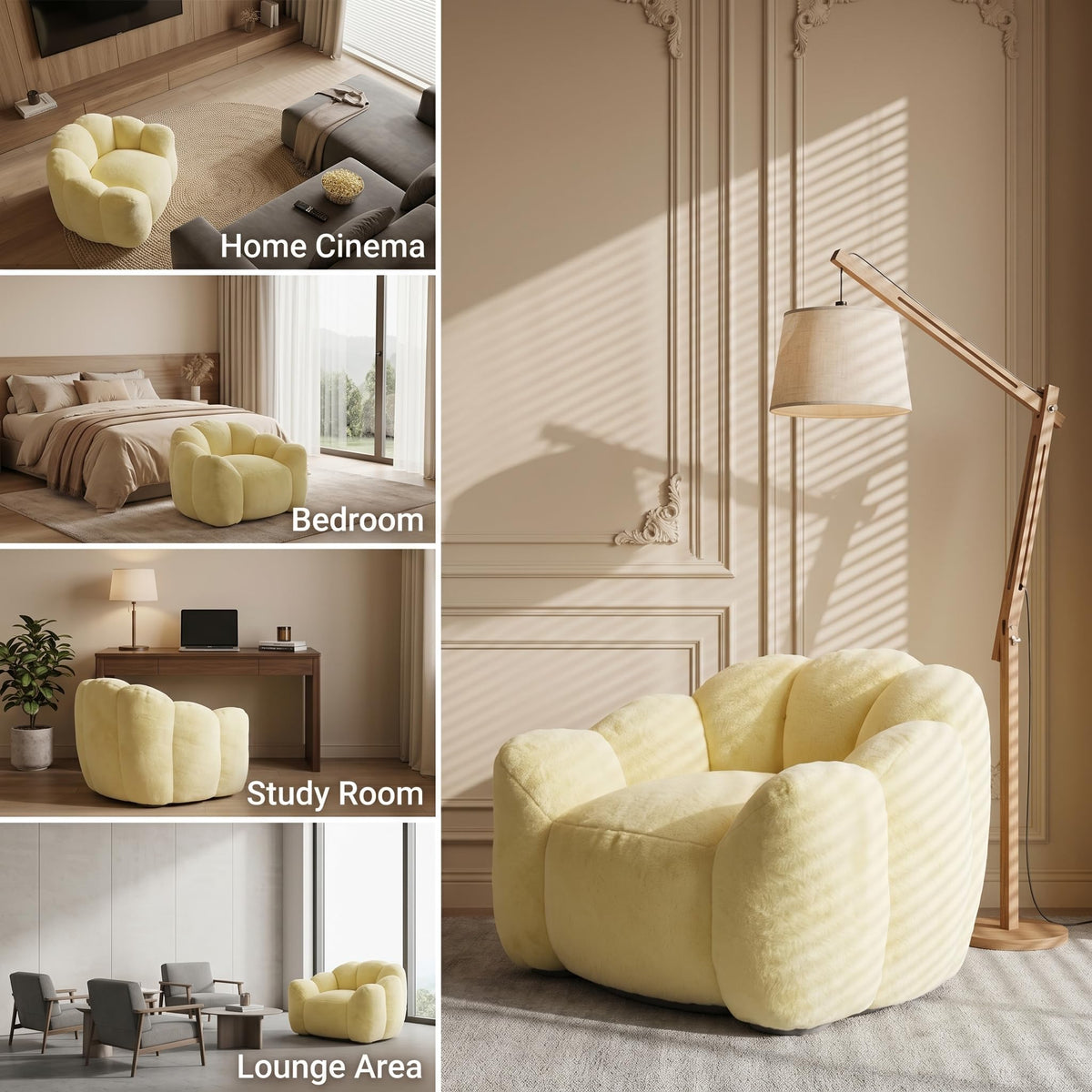 Lotus Bean Bag Chair with Pull Ring A3482
