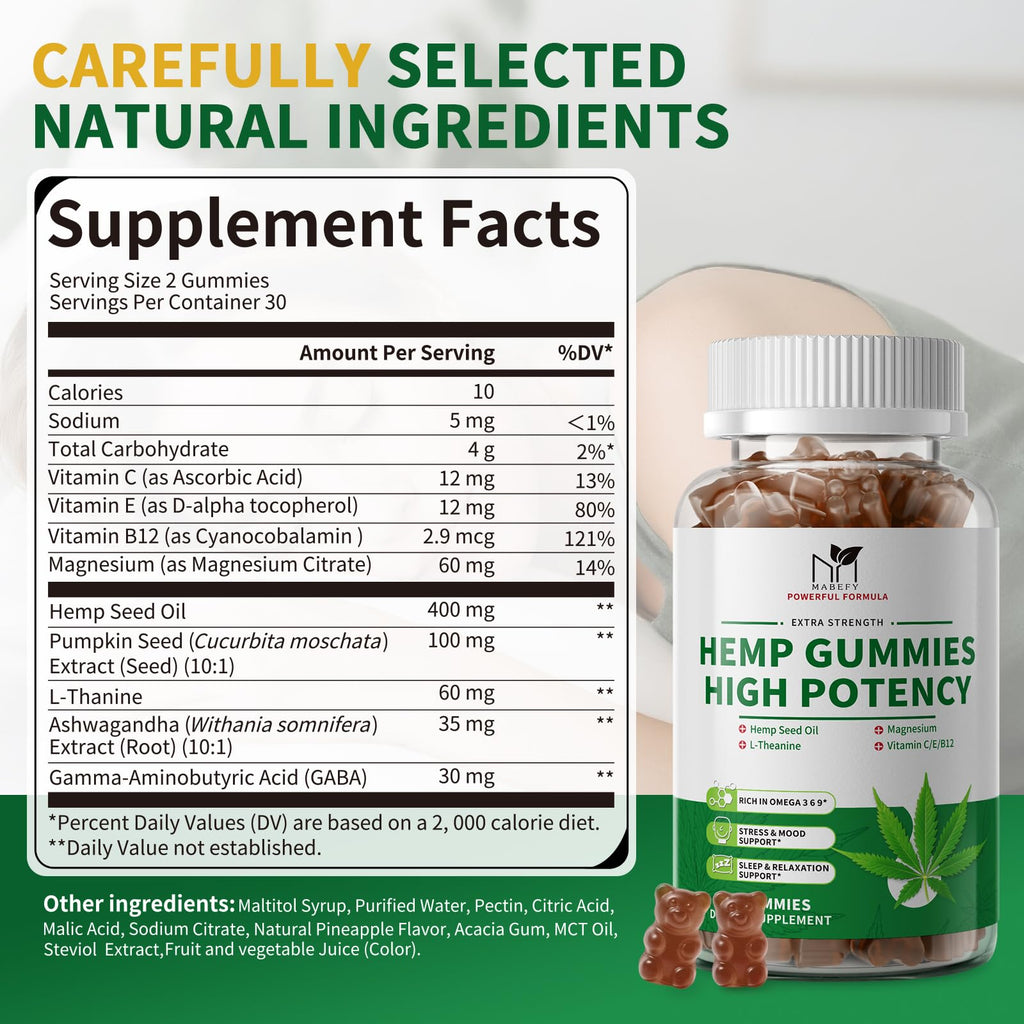Hemp Gummies 60 Bears Pineapple Flavor Y698267