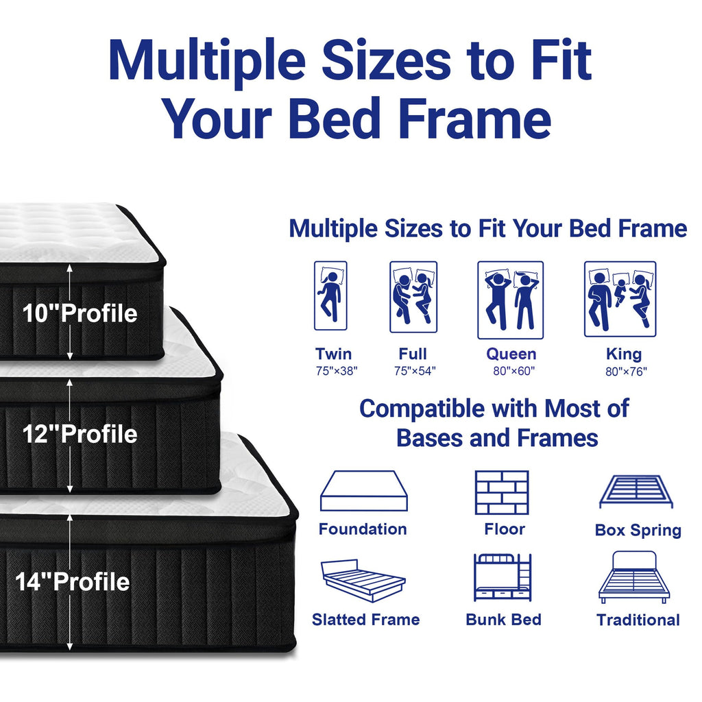 Full 12 Inch Hybrid Mattress with Memory Foam Q1532