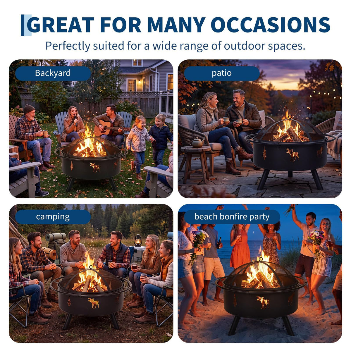 32" Round Wood Burning Fire Pit Z409152