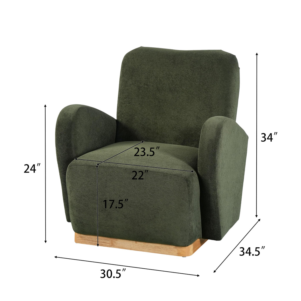 Olive Green Velvet Upholstered Accent Chair Set of 2 Q83922