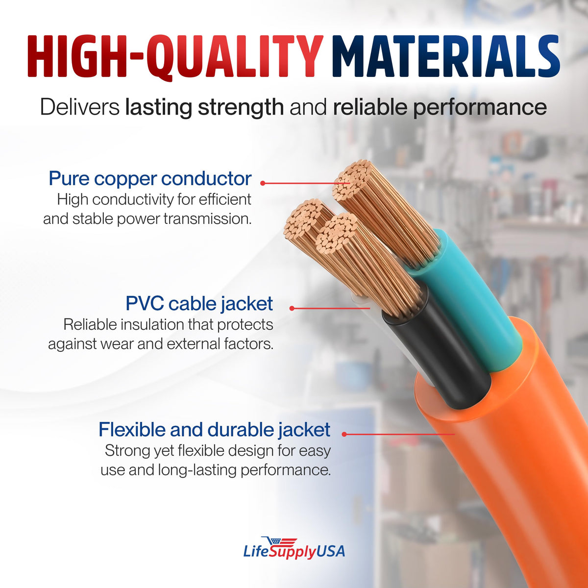 100ft 10/3 Gauge Heavy Duty Outdoor Extension Cord Orange M489