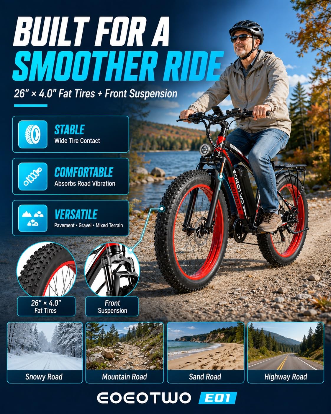 26" Fat Tire Electric Bike F7505
