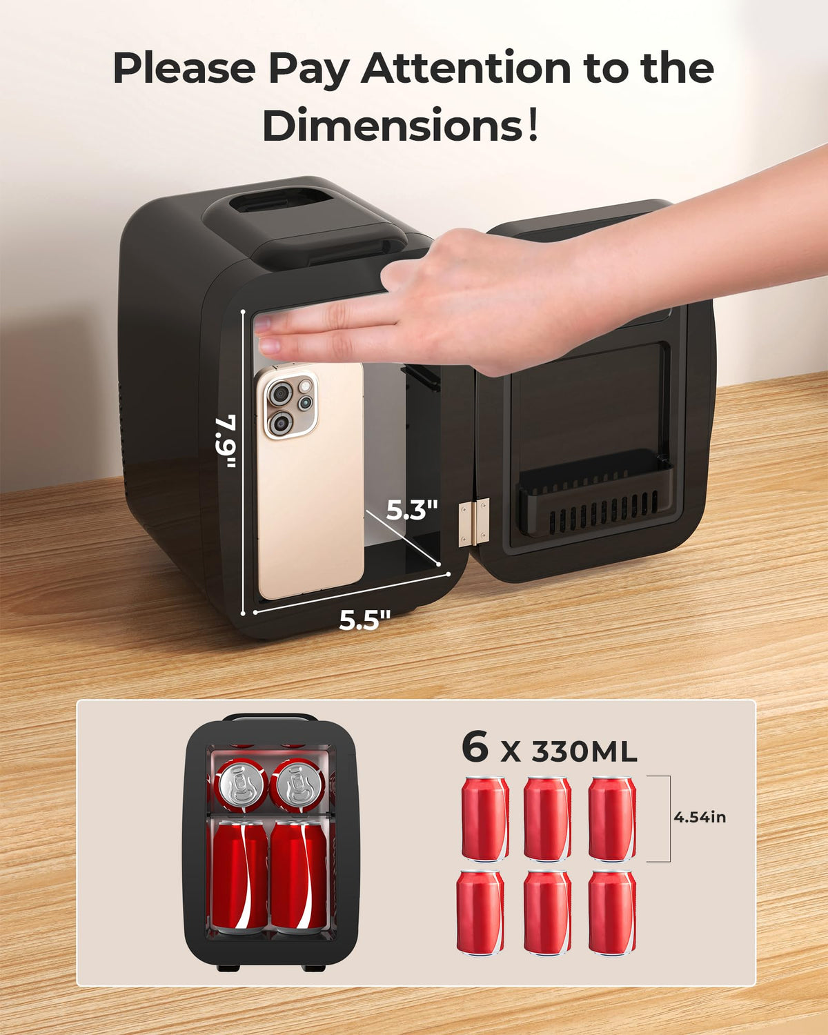4 Liter 6 Can Portable Mini Fridge H485536