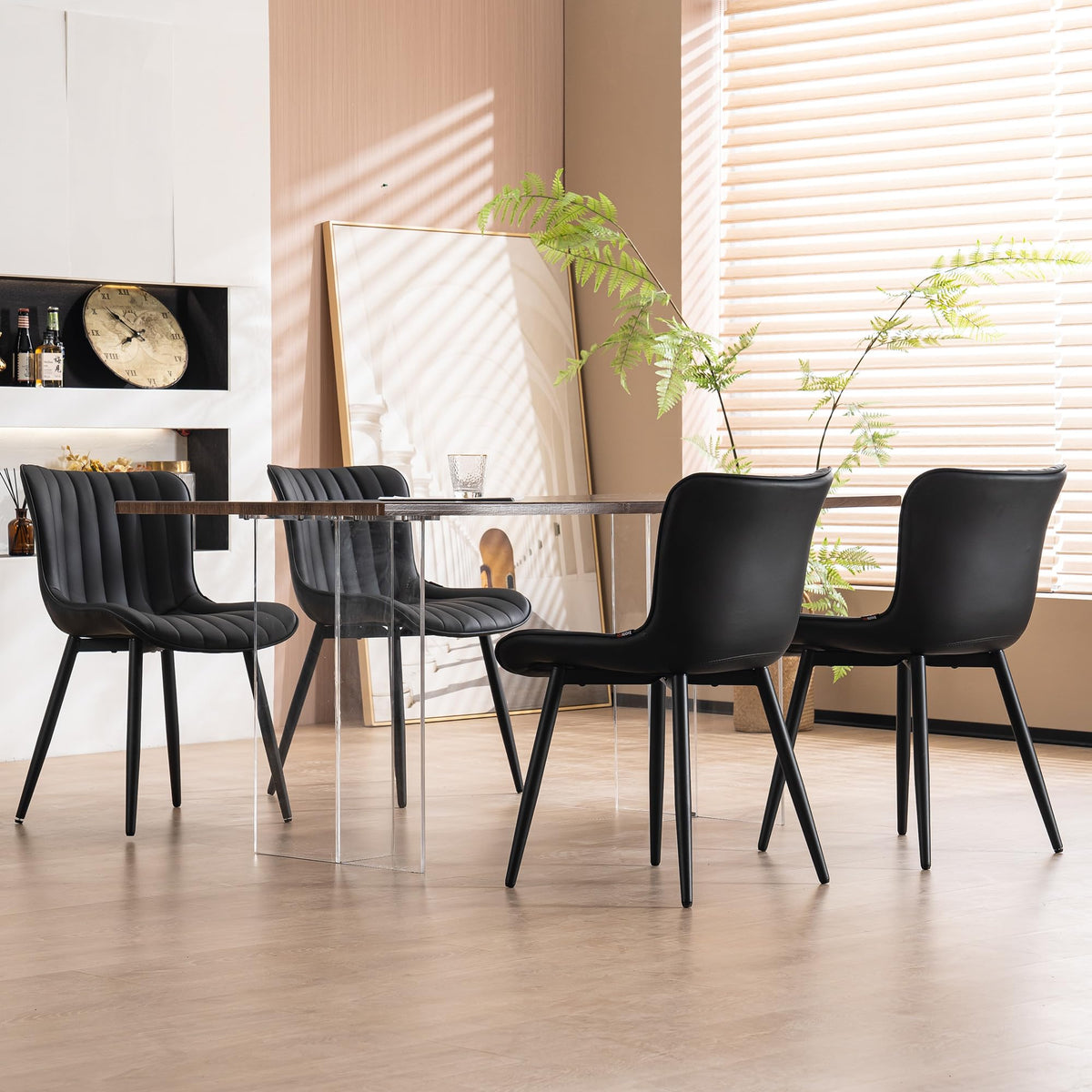 Black Dining Chairs Set of 2 J471