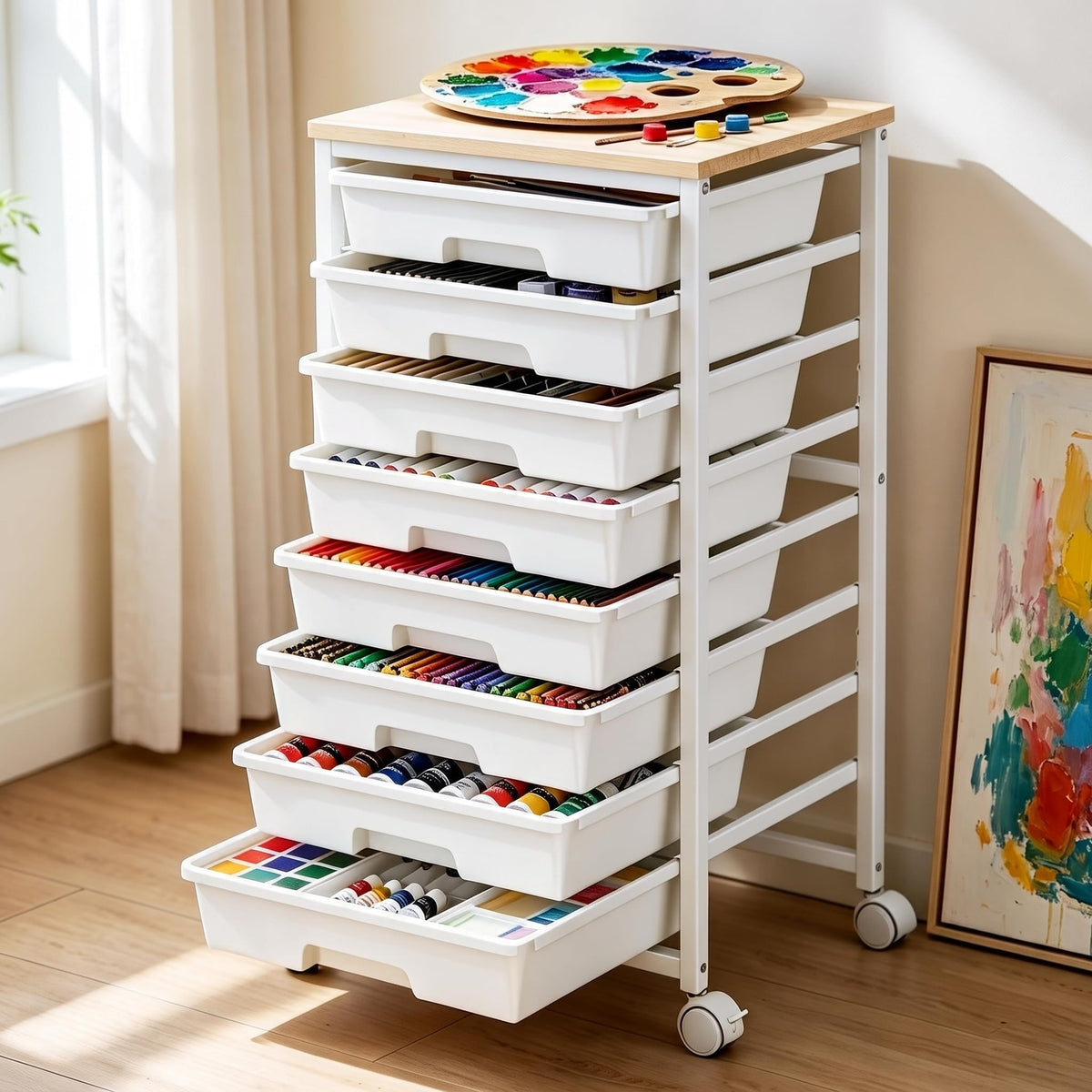 Rolling Cart with 8 Drawers P85612