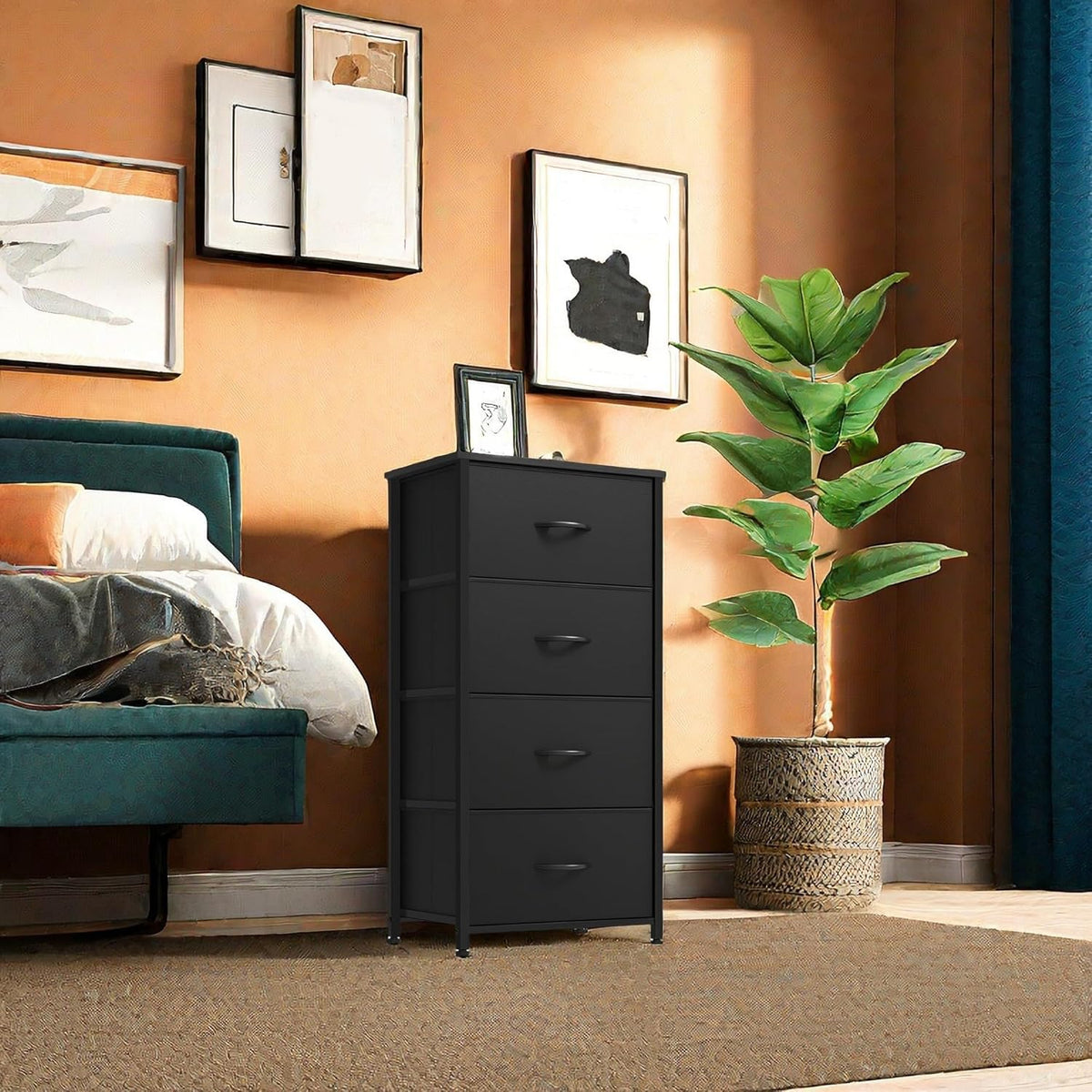 4 Drawer Fabric Dresser Z131