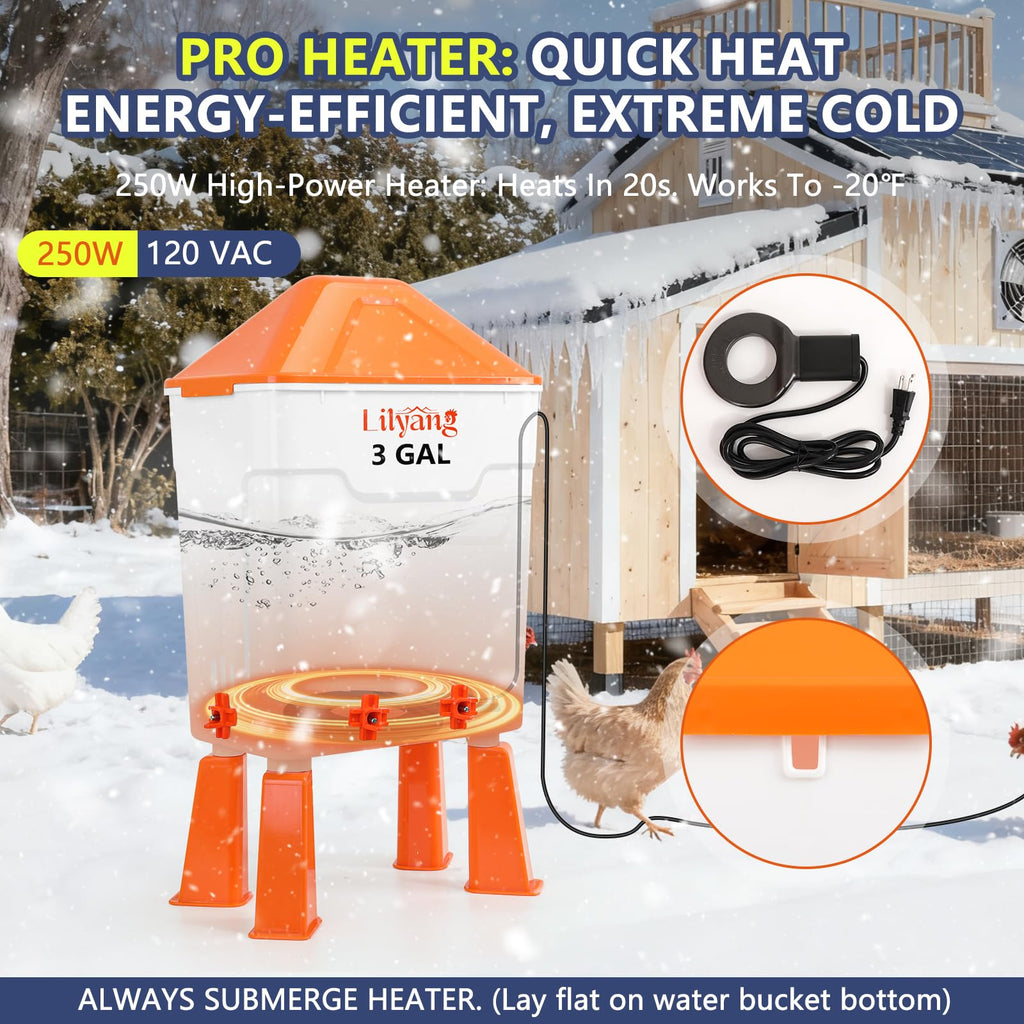 Heated Chicken Waterer 3 Gallon G6314