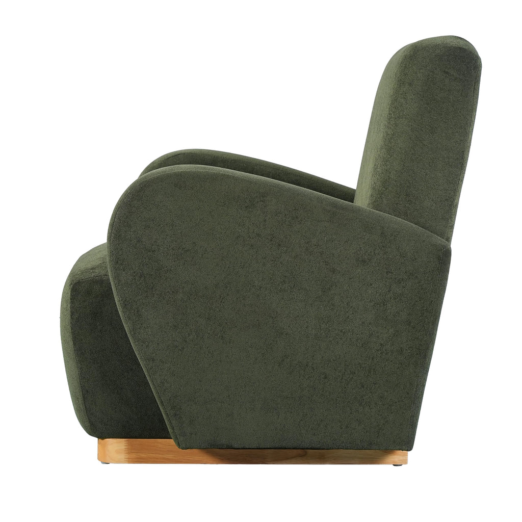 Olive Green Velvet Upholstered Accent Chair Set of 2 Q83922