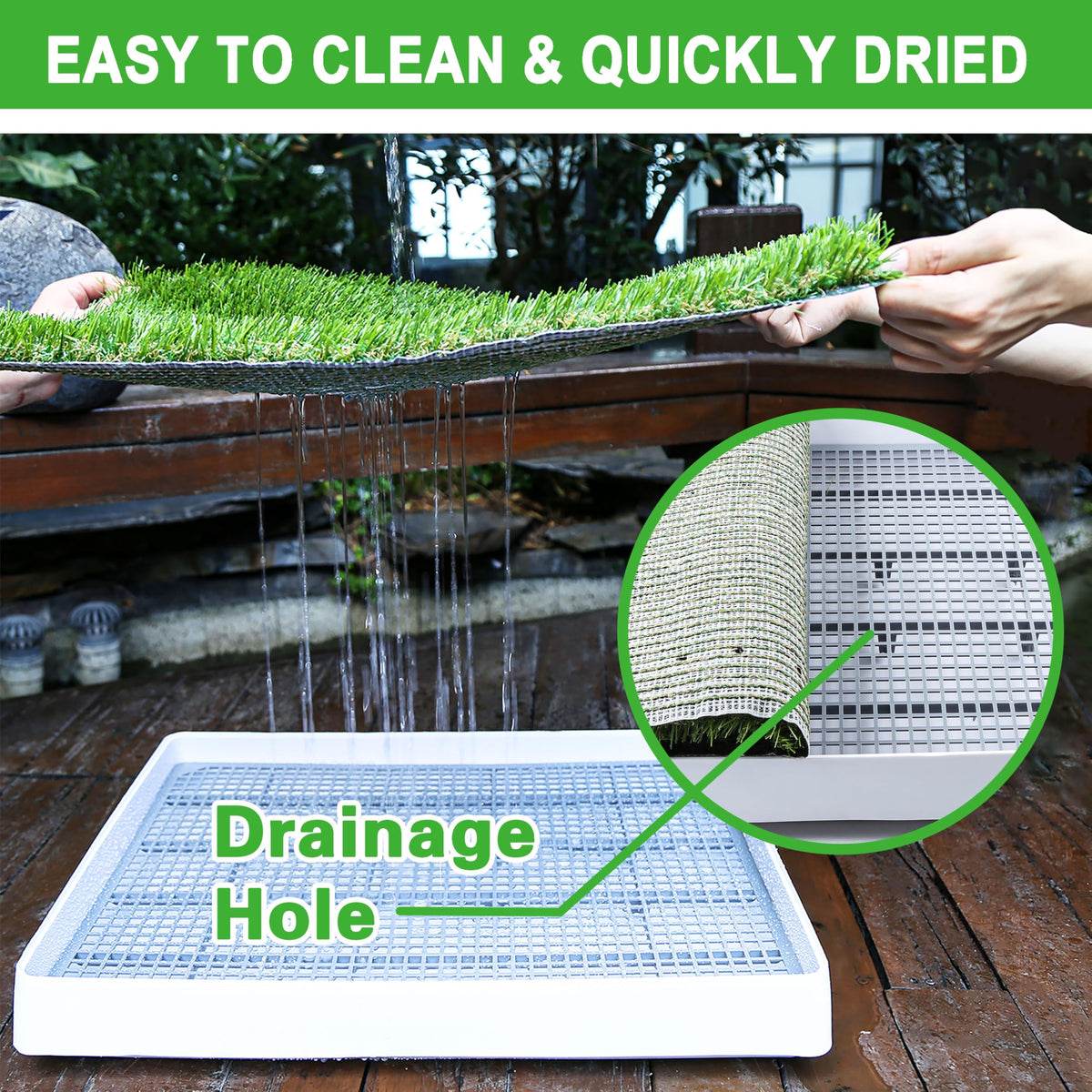 Indoor Fake Grass Pad with Tray Q104783
