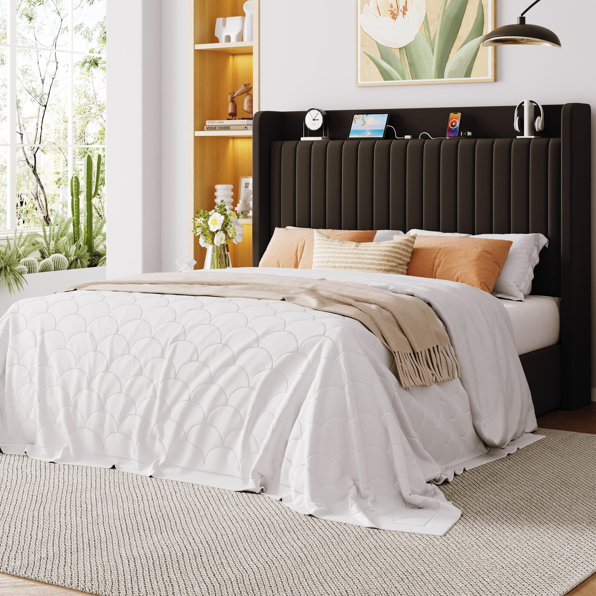Full Lift Up Storage Hydraulic Bed Frame Black U873