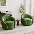 Green Velvet Swivel Barrel Chair Set of 2 A535